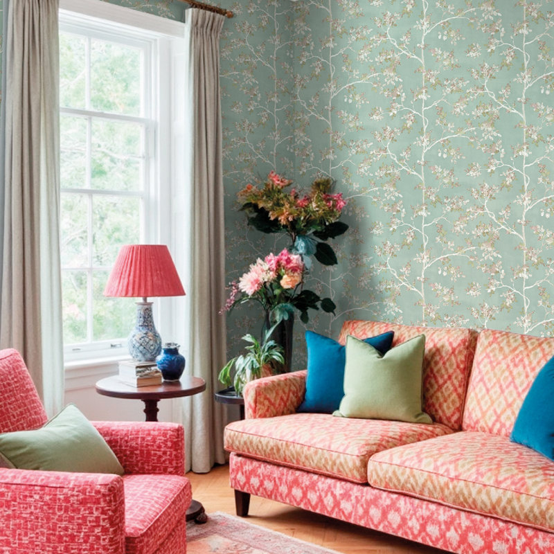 Blooming Garden Collection Pesco Garden Wallpaper Roll, Beige