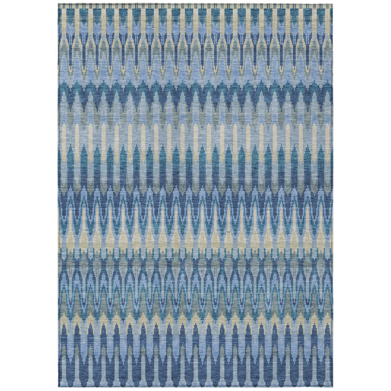 Washable Abstract Indoor / Outdoor Rug, Rectangle 3' x 5'