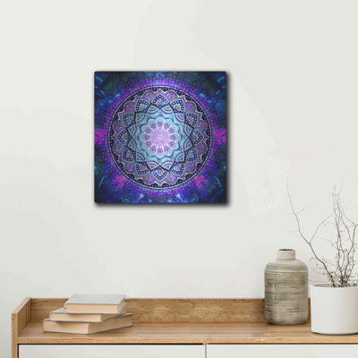 Art mural en métal Brayden Studio «Sacred Bloom Mandala» par Cameron Gray