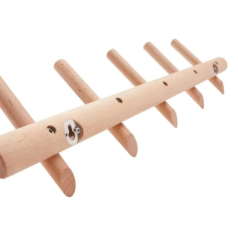 Aaban Solid Wood Wall 5 - Hook Wall Mounted Coat Rack