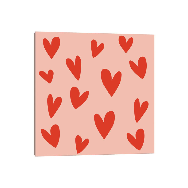 Hearts by Art Mirano - Wrapped Canvas Painting, 30.48cm H x 30.48cm W x 1.905cm W
