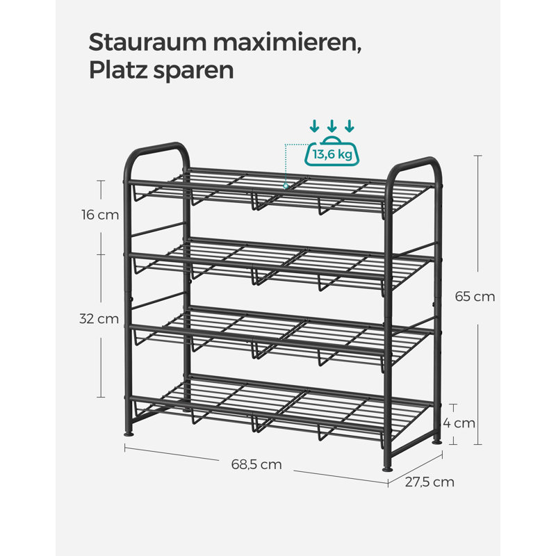 16 Pair Shoe Rack