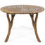 Table d'extérieur en bois de 46,01 po avec finition, savoir-faire exquis, structure solide, table pour patio et lignes épaisses et lisses