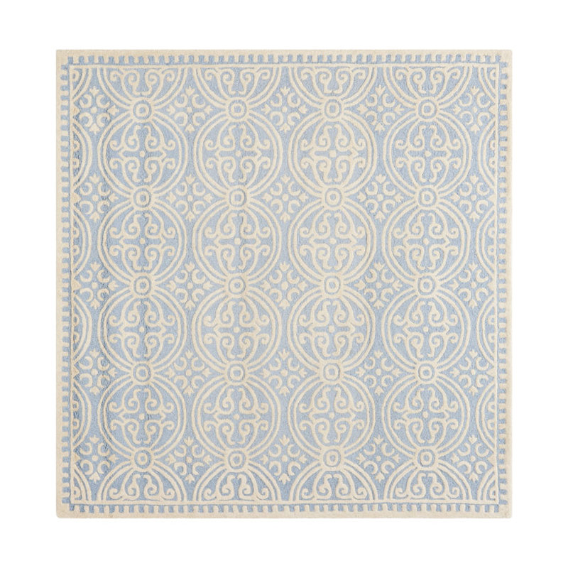 Sadik Hand Tufted Wool Geometric Rug, Round 4'