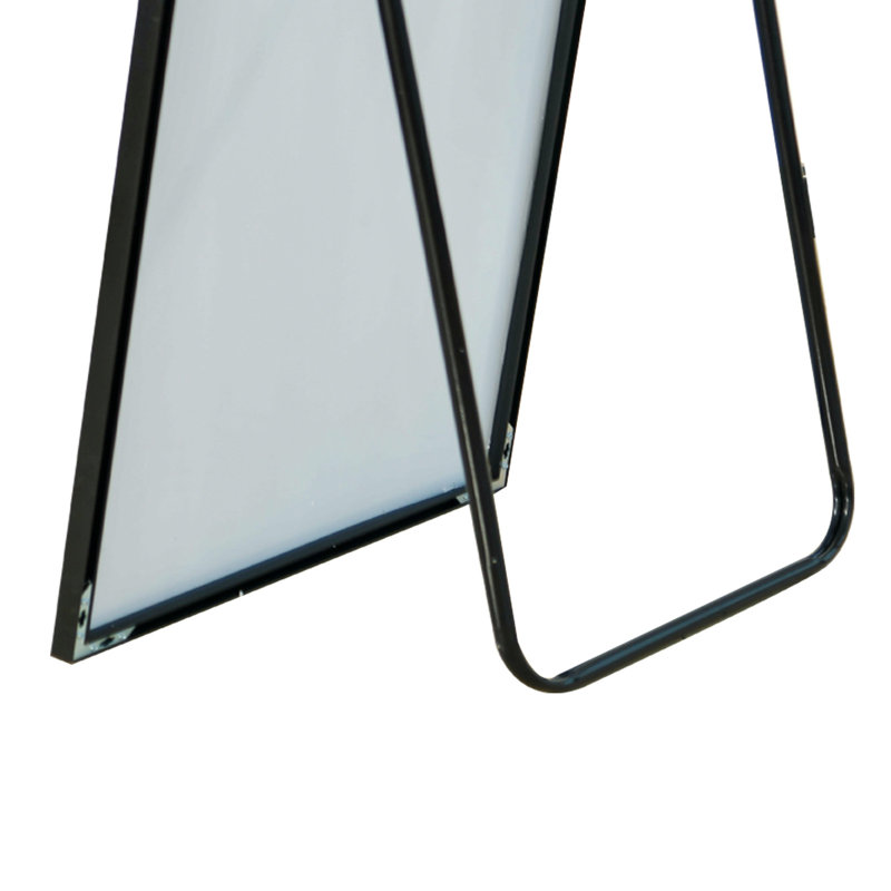 Aluminium Rectangle Floor Mirror, Black, Rectangular, 180 cm H x 80 cm W