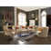 Apollonio Transitional Rectangular Sofa Table with Natural Marble Top in Antique Gold