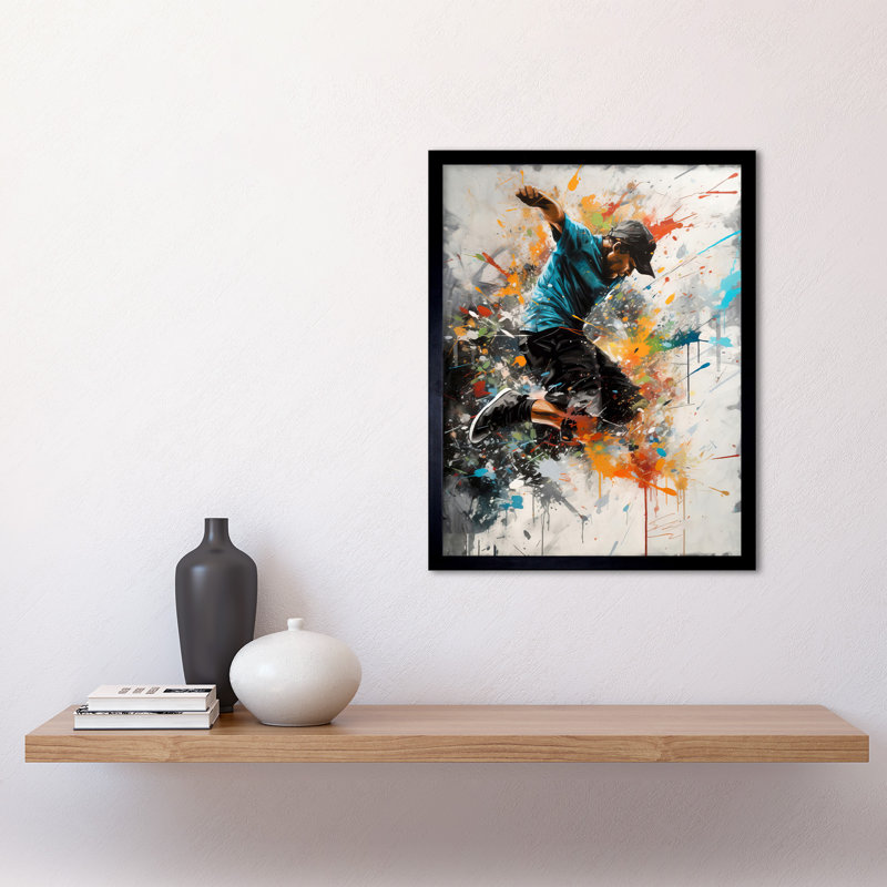 Parkour Jump Urban Sport Paint Splat Action Shot - Single Picture Frame Print