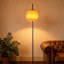Lampe moderne sur pied avec abat-jour en verre orange pour chambre de bureau à domicile (ampoule incluse)