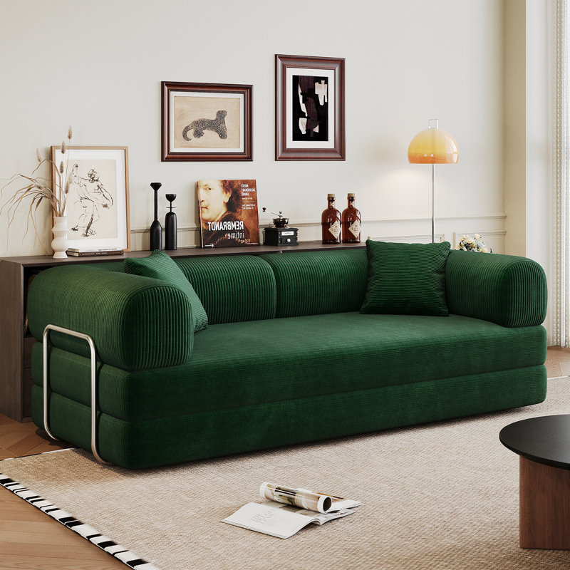 Causeuses avec coussin moelleux et coussins, Vert