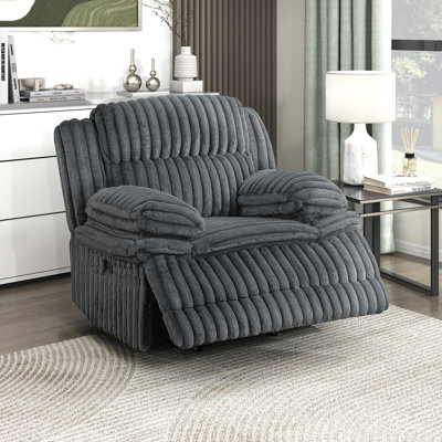 Fauteuil inclinable manuel oscillant en velours côtelé de 46 po Melita