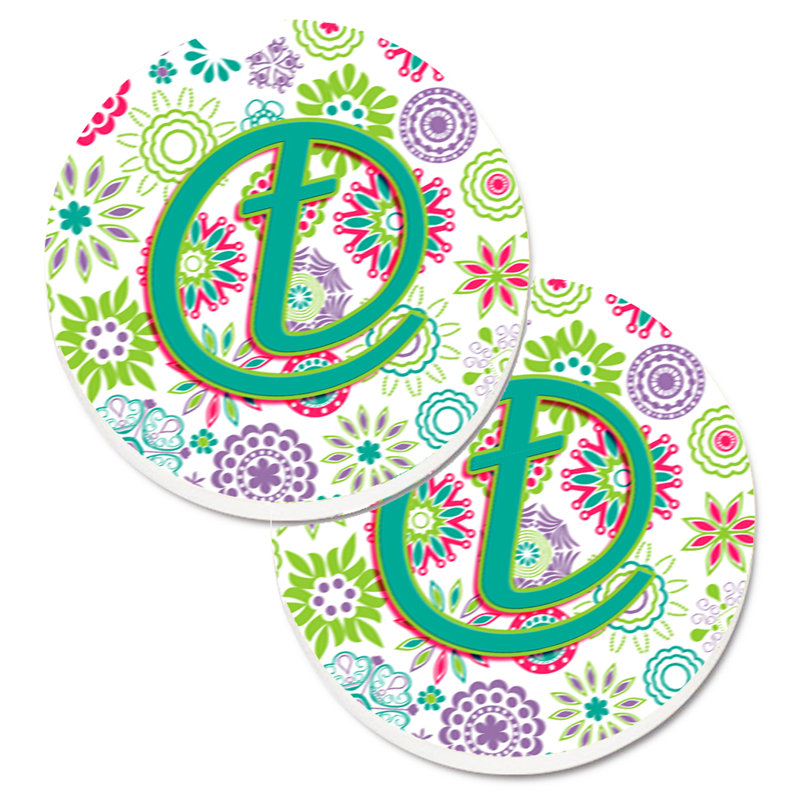 Sous-verre voiture de voiture fleurs initial, T