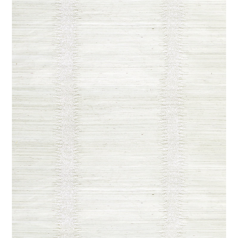 Kingsley Striped Grass Cloth Wallpaper Roll, Glacier