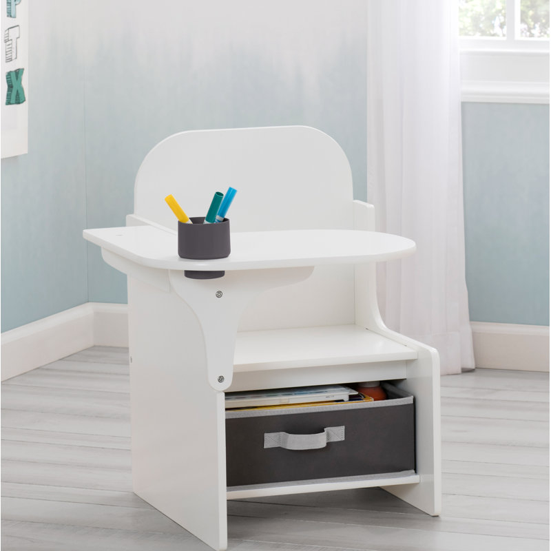 Delta Children MySize Chair Desk With Storage Bin, Bianca White, Bianca White