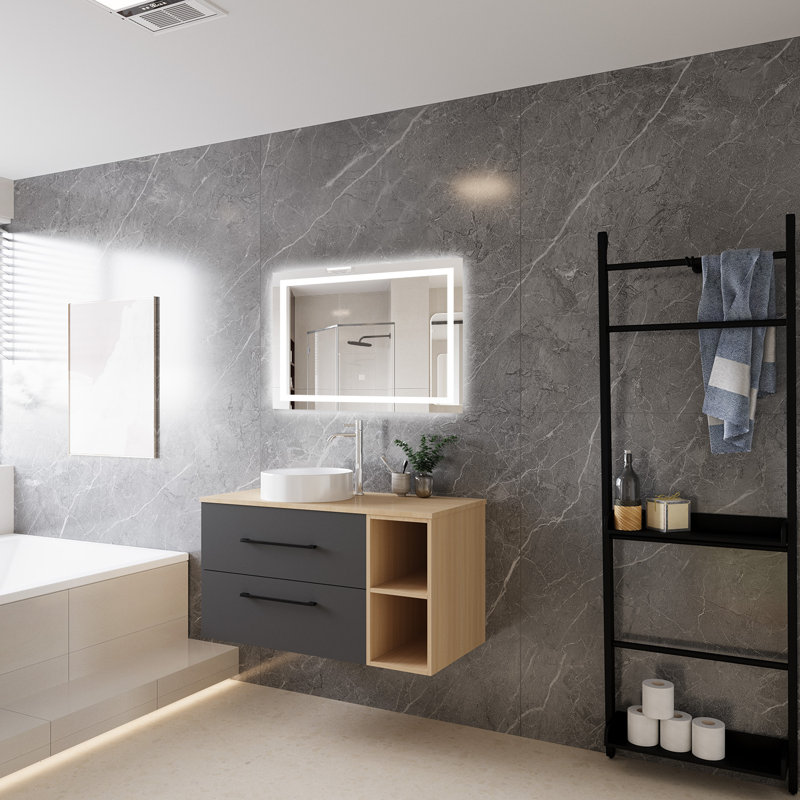 990mm Single Bathroom Vanity with Drop In Ceramic Basin