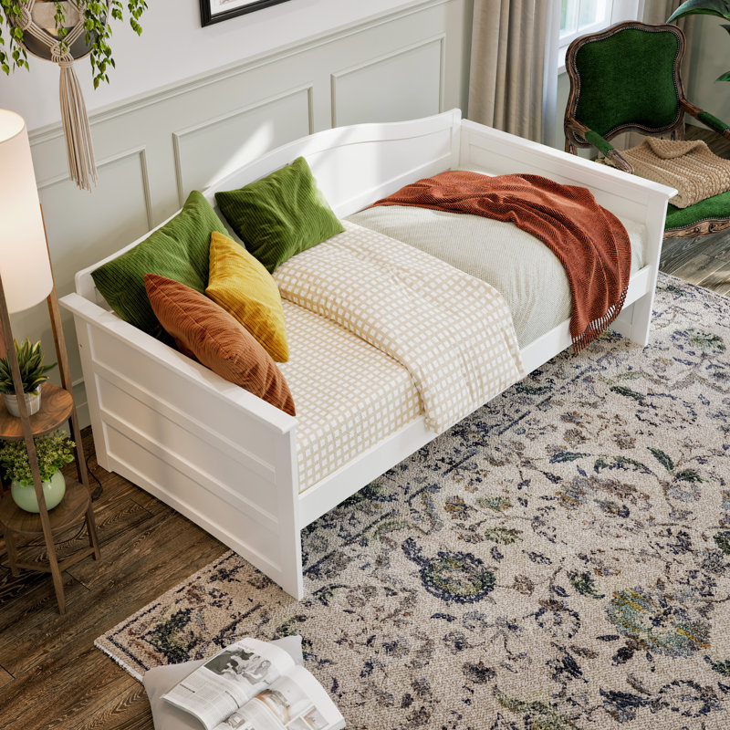 Amalya Modern Solid Wood Twin Daybed, White