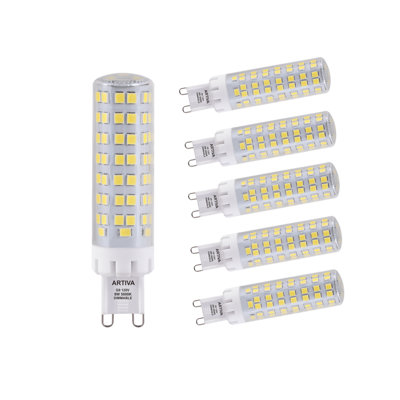 75w Equivalent, 8w G9 Dimmable Led Light Bulb, 3000k Warm (set Of 6)