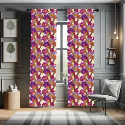 Floral Semi-Sheer Rod Pocket Sliding Panel