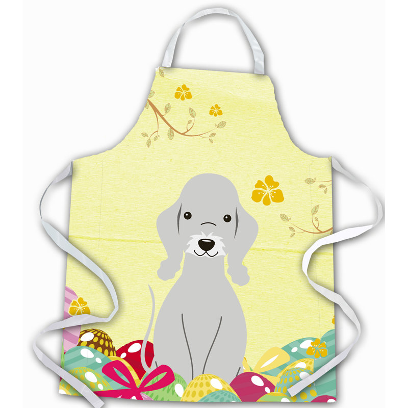Tablier œufs de pâques, Jaune / Bleu, Bedlington Terrier