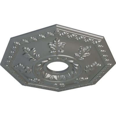 Médaillon de plafond Endurathane Nottingham, DO 18 po x P 3 1/2 po x P 1 1/2 po (convient aux auvents jusqu'à 4 5/8 po), fini argent peint à la main