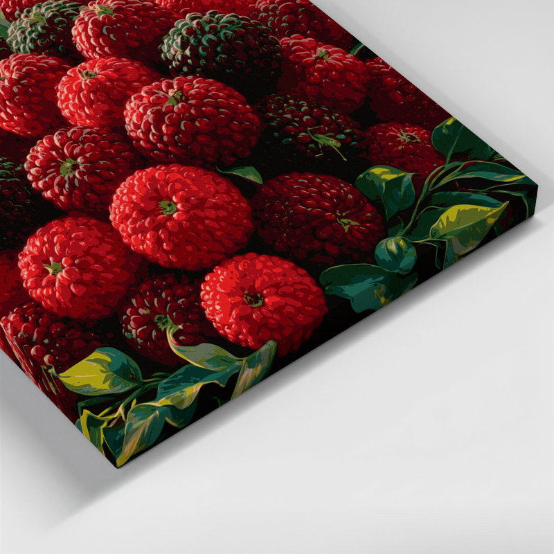 «Fruit Yangmei», art mural sur toile noire, H 11 po x l 14 po