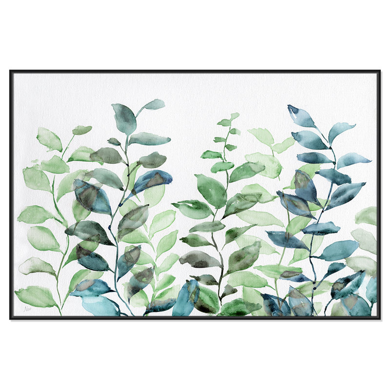 Cascade encadrée sur toile par Nan, Noir, H 41,5 po x l 61,5 po x P 2 po