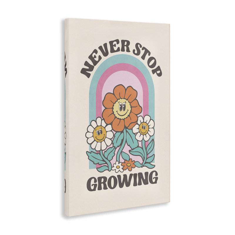 Art mural rétro sur toile Never Stop Growing par Nataly White, H 30 po x l 20 po