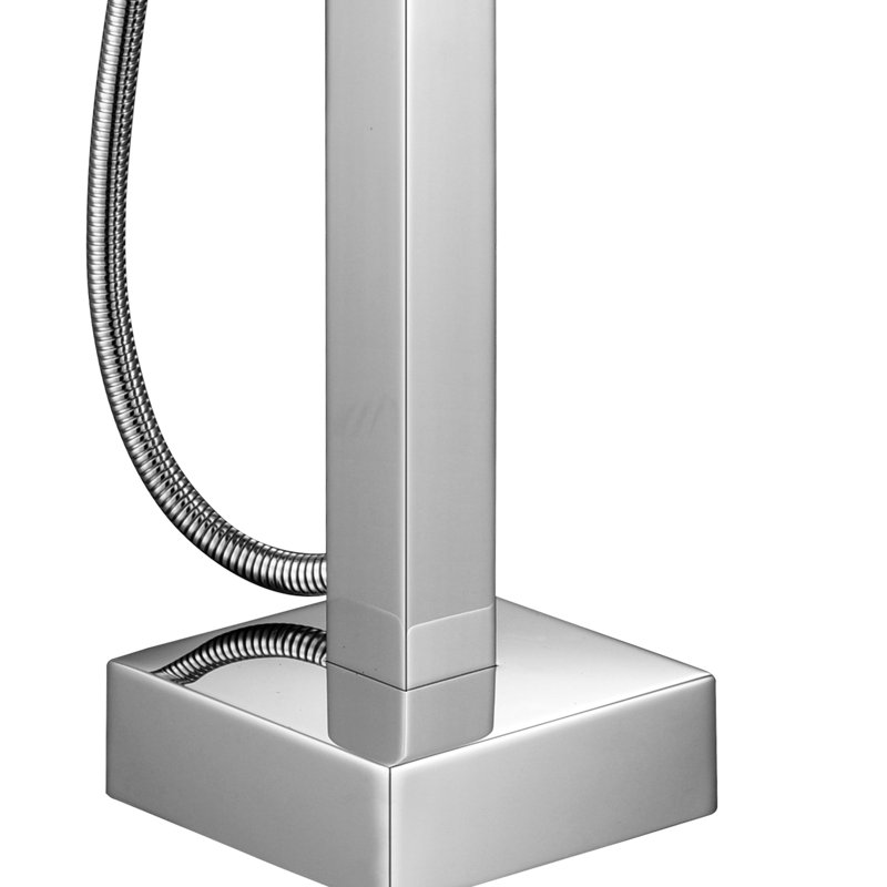 Robinet de baignoire sur pied avec douchette intégrée, en métal, profondeur 106 cm, largeur 15,4 cm, hauteur 4,3 kg - Accessoire de salle de bain en métal.