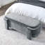 Banc repose-pieds contemporain avec rangement ovale pour le salon et la chambre à coucher - Gris-117529152