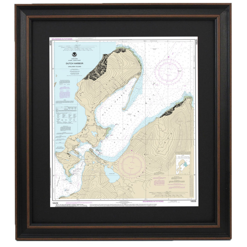 Dutch Harbor | Nautical Chart | Framed Print, 36" H x 29" W