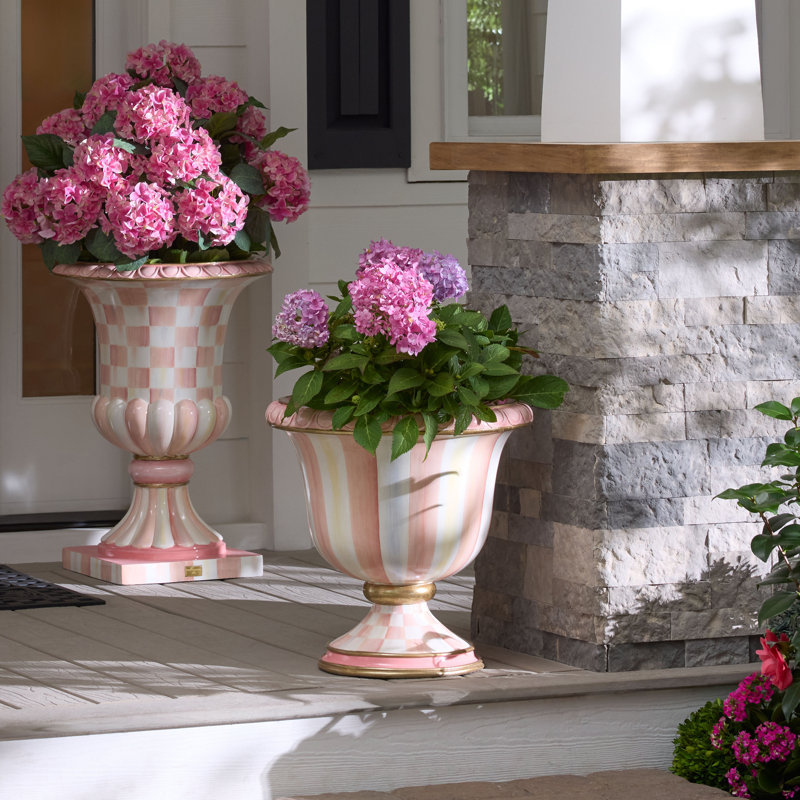 Rosy Stripe Tabletop Urn