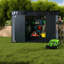 Grande remise en résine durable, style moderne gris-noir pour un rangement polyvalent