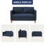 Causeuse rembourrée 60 po Mid Century-367122864
