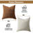 4-Pack 20x20 Inch Chenille Pillow Covers – Soft Plaid & Solid Decorative Cushion Covers with Hidden Zipper, Machine Washable for Modern Farmhouse & Boho Décor – 2 Beige / 2 Orange-137907912