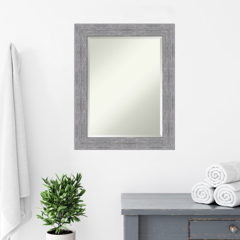 Roulston Flat Wall Mirror, Gray, 29" x 23"