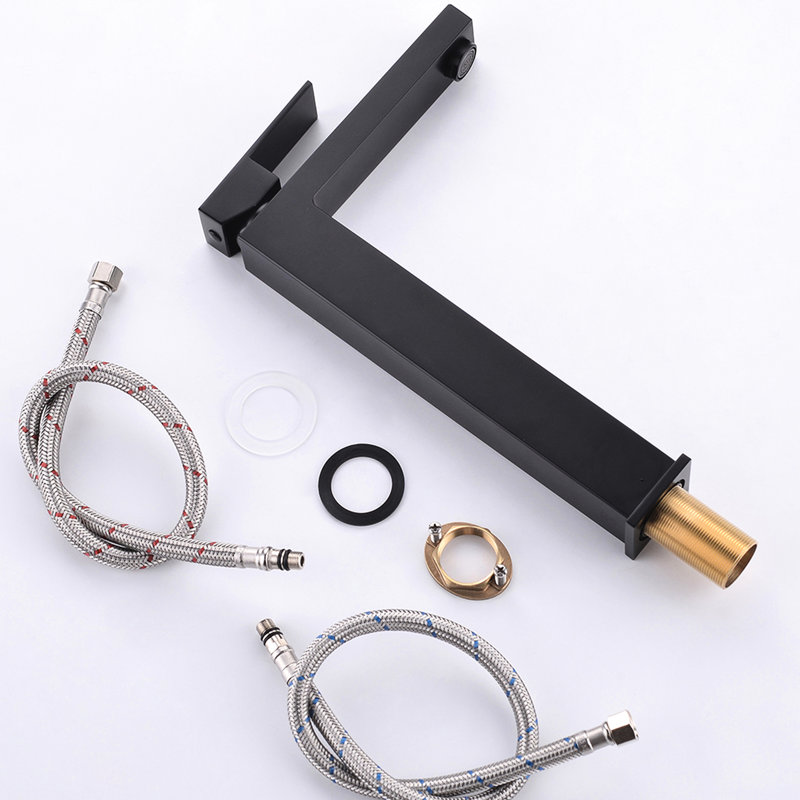 Single Handle Matte Black Bathroom Faucet With Side Spray And Classic Design Basin Elegant Appearance