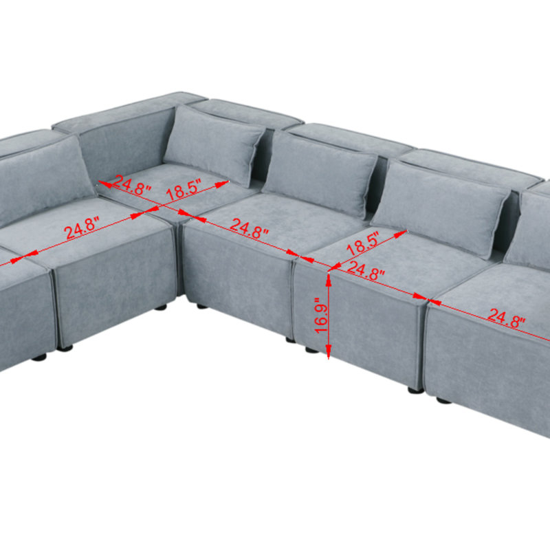 Modular Sofa Chenille Fabric,  Simple And Grand, The Seat And Back Is Very Soft. This Is Also A KNOCK DOWN Sofa