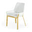 Chaise de salle à manger rembourrée blanche et dorée-304324900