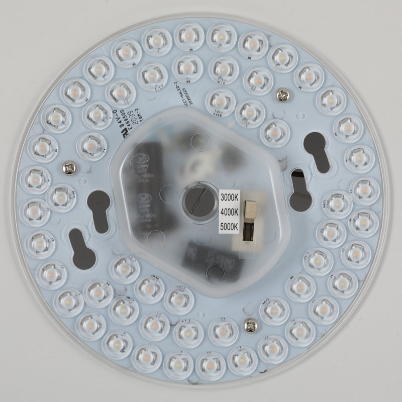 Arjit Acrylic LED Flush Mount, Matte Black, 3.82" H x 12" W x 12" D