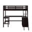 Lit mezzanine simple avec tablettes et bureau-305642810