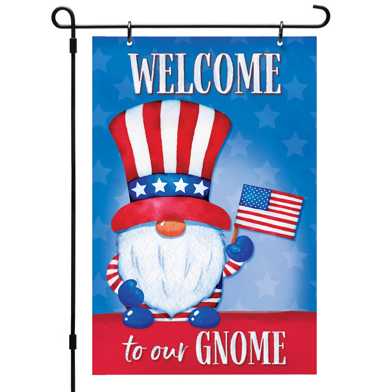 Drapeau de jardin réutilisable Patnotic Gnomes
