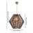 Stunning Wooden Chandelier with Replica Bamboo Cap, 13.8 x 13.8 x 13.8 Inches | Adjustable Height Up to 29.5 Inches, E27 Socket Max 40W | CE Certified, Elegant Brown Finish for Home Décor & Lighting Solutions