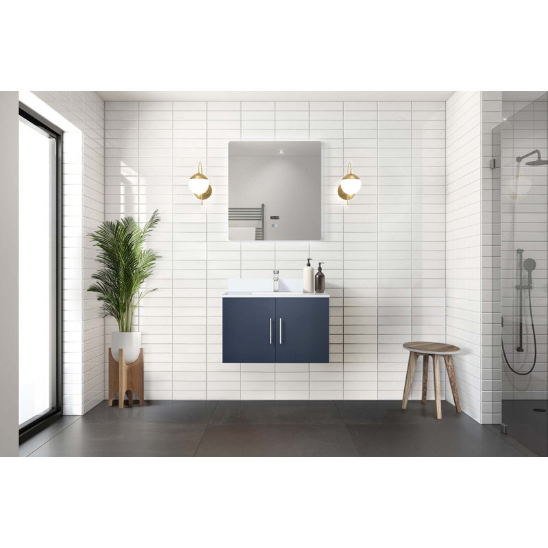 Ensemble de meuble-lavabo avec robinet et miroir DEL