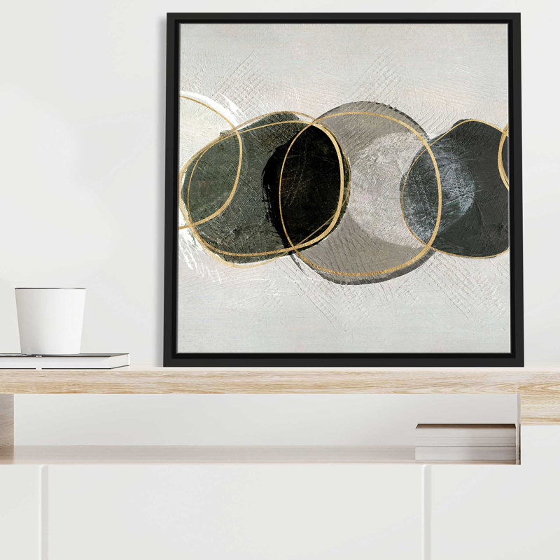 River River par Susan Jill - Peinture, L 21,5 po x H 21,5 po, Cadre noir