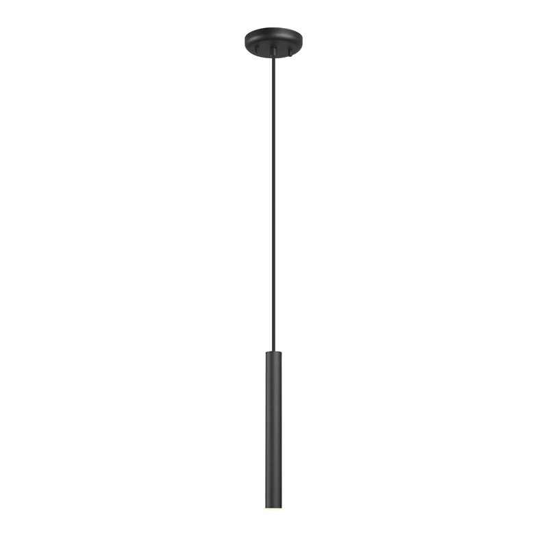 Luminaire suspendu 1 lumière Normani, Noir mat, H 12 po x l 4,75 po
