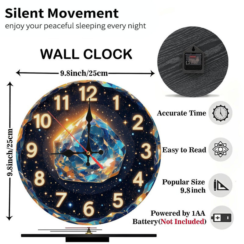 Horloge étoilée avec diamant brillant