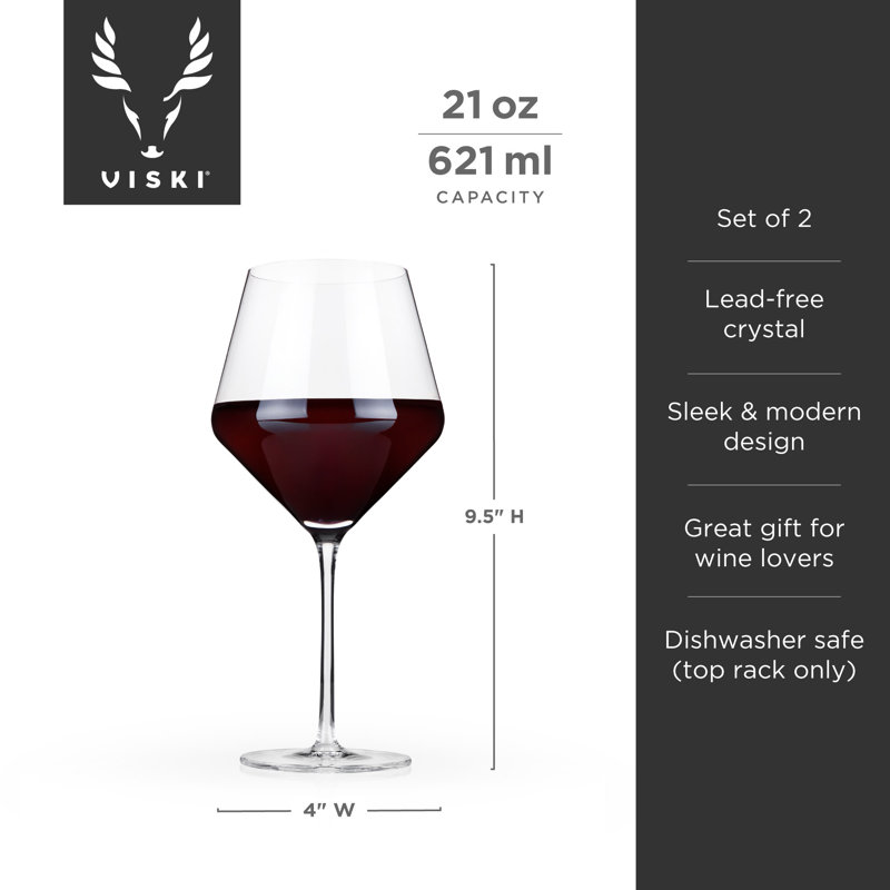 Raye Angled Crystal Burgundy Glasses