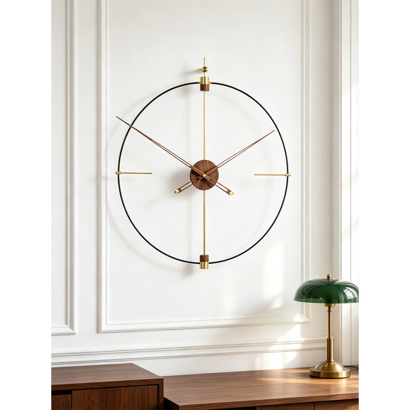 Solid Wood Skeleton Wall Clock, Oversized