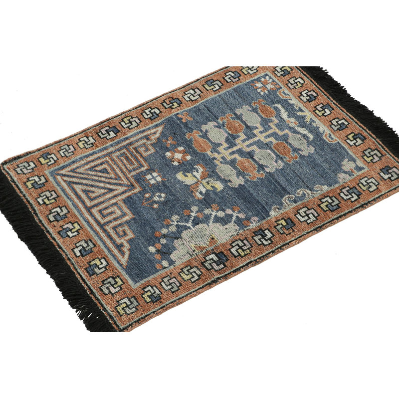 Burano Hand Knotted Wool Geometric Area Rug, Rectangle 9' x 12'