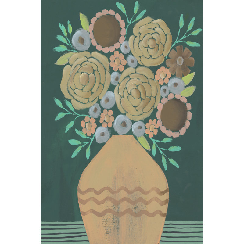 Flower Garden Bouquet II - Painting, Black Floater Framed, 122cm H x 81cm W