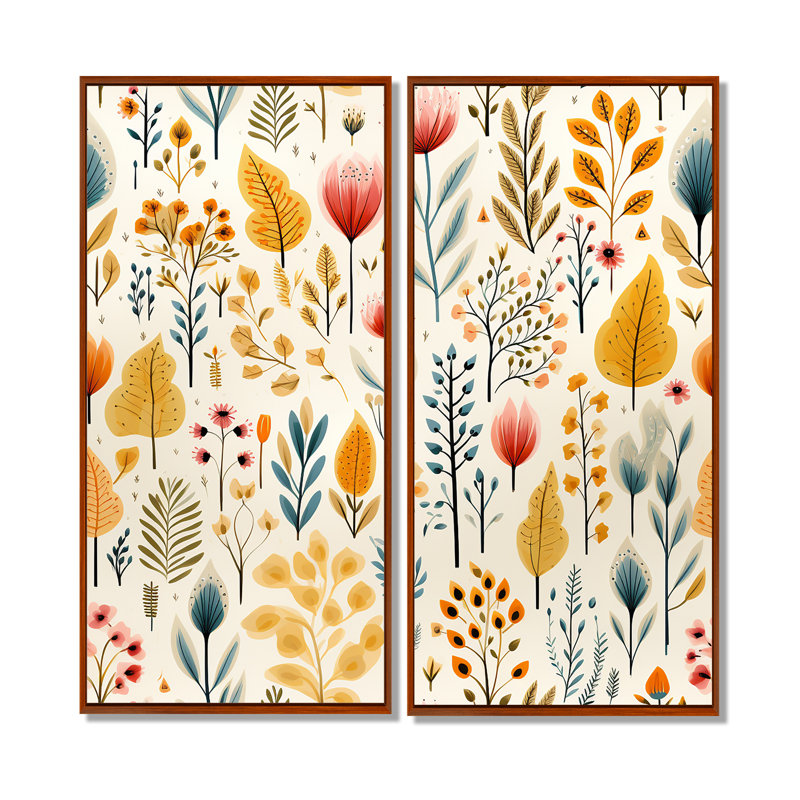 Gardens - Green Bohemian & Eclectic, reproduction d'art sur toile 2 pièces, H 20 po x l 24 po, Brun